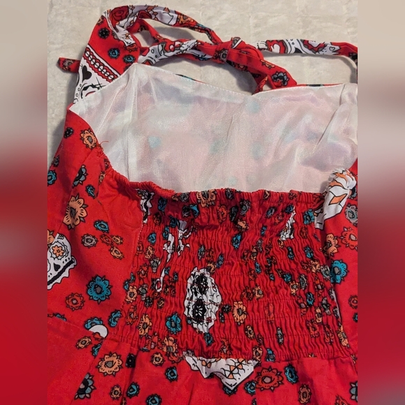 Oten Sugar Skull Rockabilly Pinup Dress Medium - Picture 7 of 15